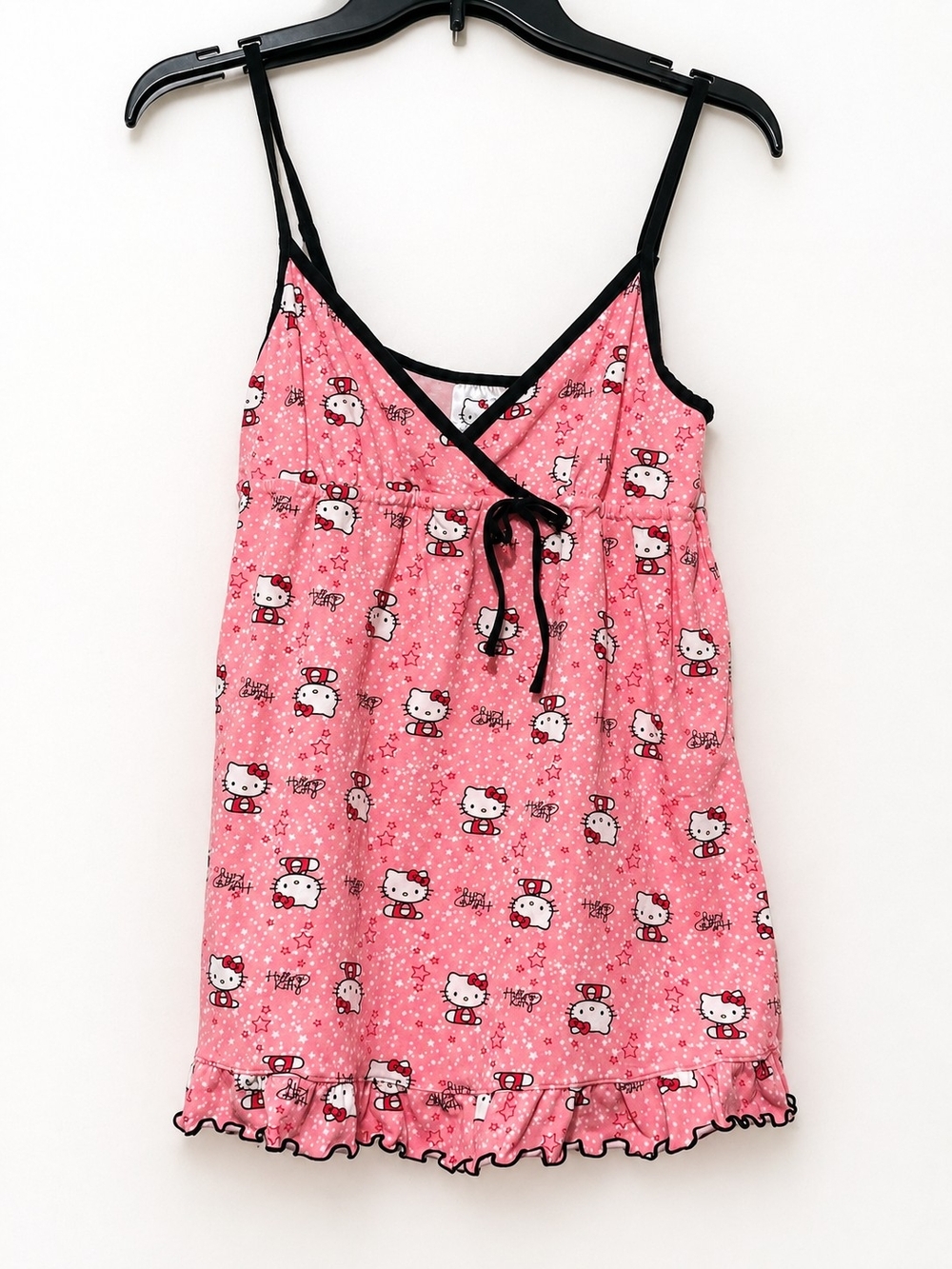 Hello Kitty Pink Print Cami Chemise Nightgown Ruffle Hem